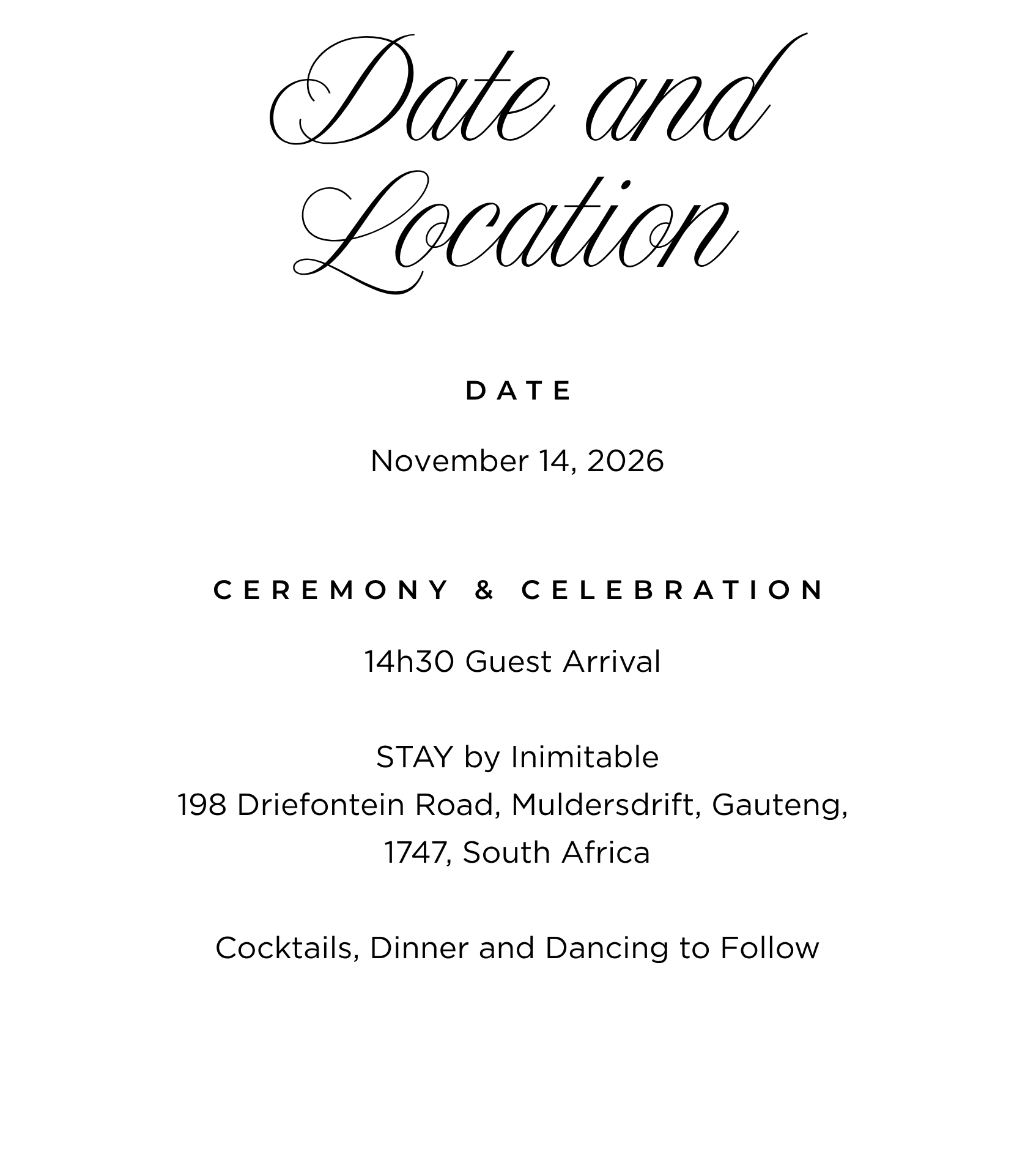 Date and Location