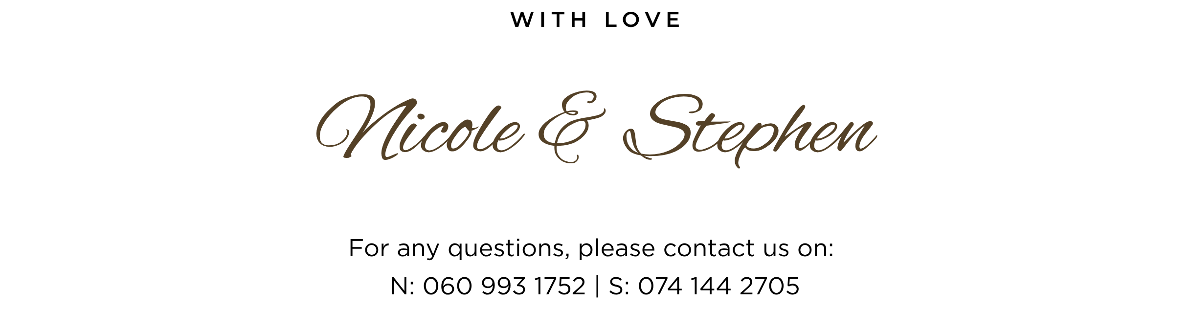With Love Nicole & Stephen